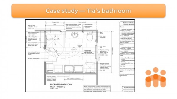 Figure 7: Preferred option for Tia's bathroom modification 